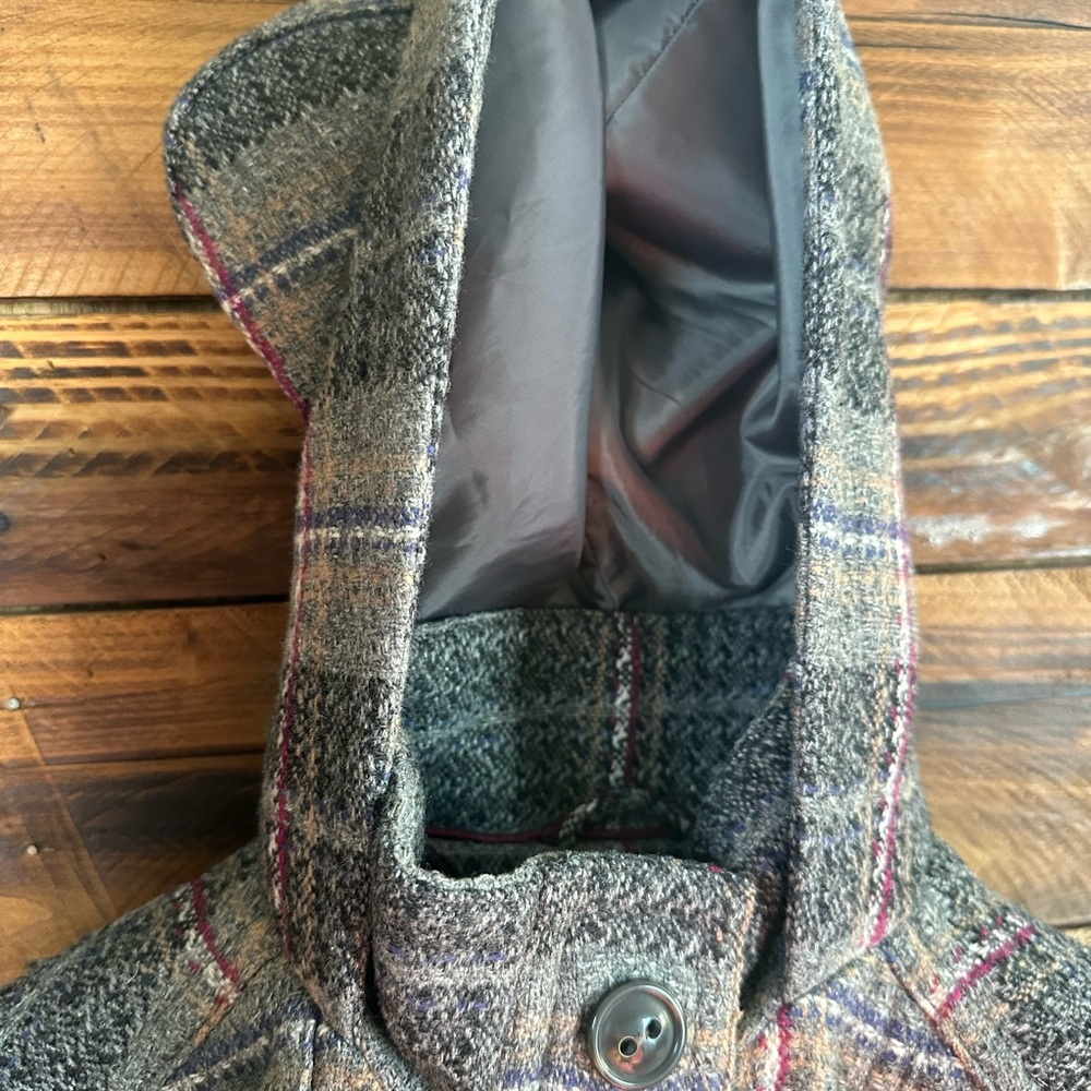 Tommy Hilfiger Women's Wool Blend‎ Hooded Plaid Coat Size Small - Picture 8 of 12